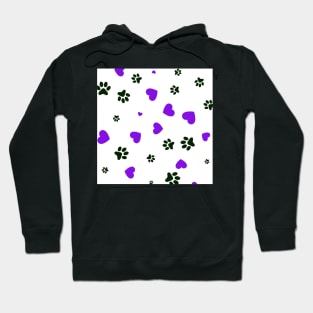 Dog Paw Purple Heart Art Hoodie